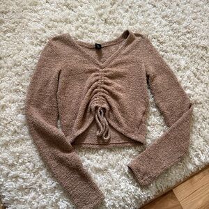 Wild Fable Textured Brown Sweater